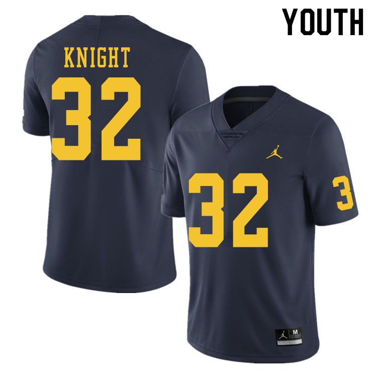 Youth #32 Nolan Knight Michigan Wolverines College Football Jerseys Sale-Navy